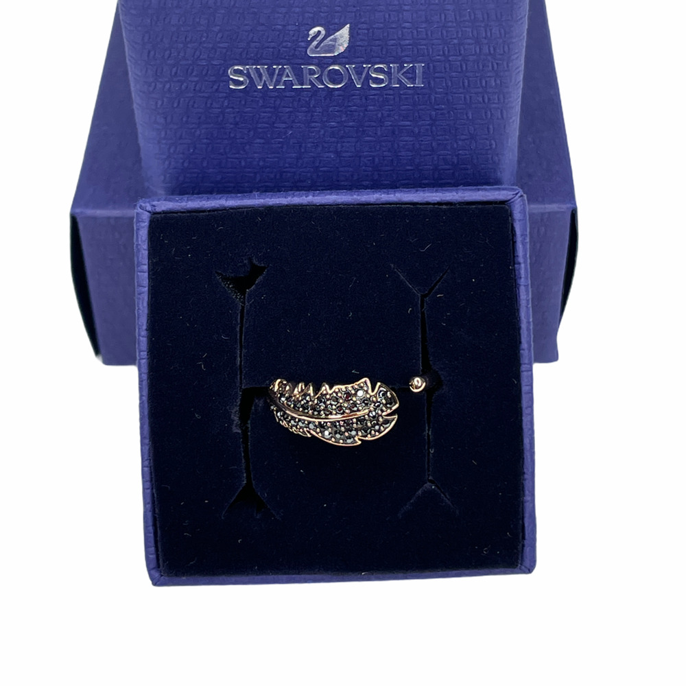Swarovski Naughty Feather Rose Gold Ring Size EUR 60 /  9 USA